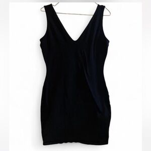 Wild Fable Black Body con V-Neck Dress